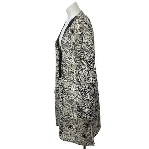 Swimsuits For All Black Beaded Long Sleeve Mini Tunic Swim Cover-Up Dress 18/20 - Picture 3 of 6